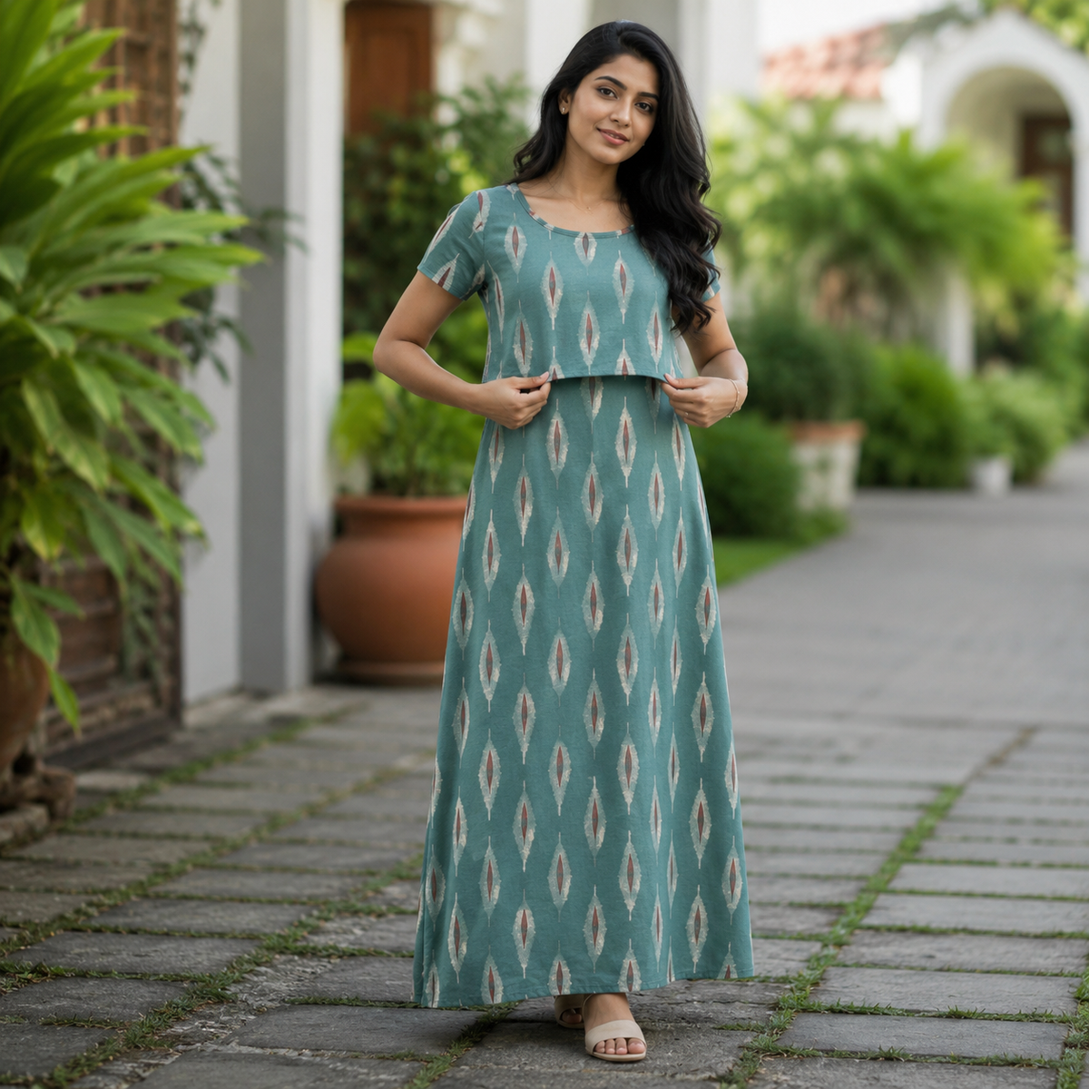 Unique Print Zipless Feeding Loungewear (L) BB