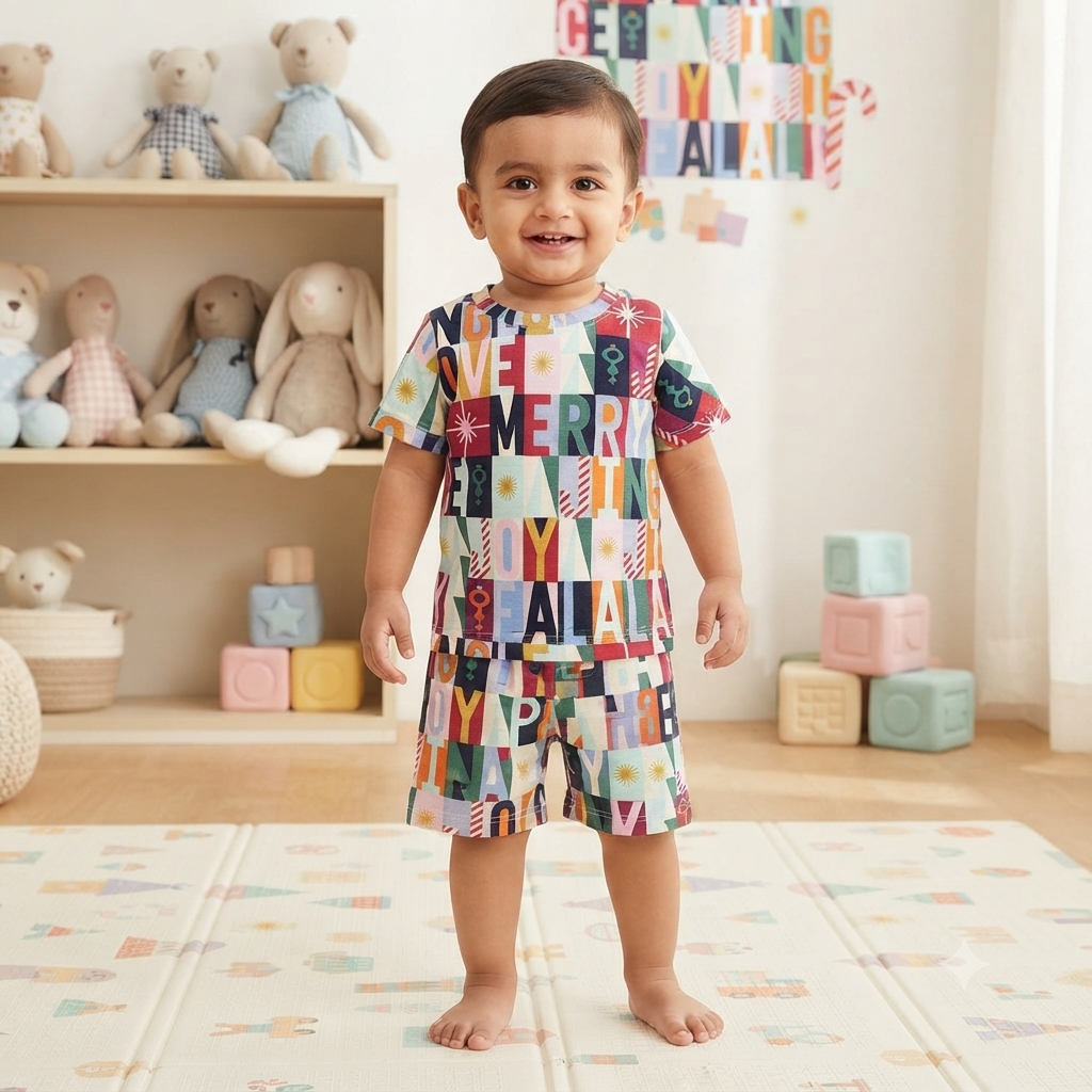 Unique Colourful Print Shorts Set (1year to 2year)