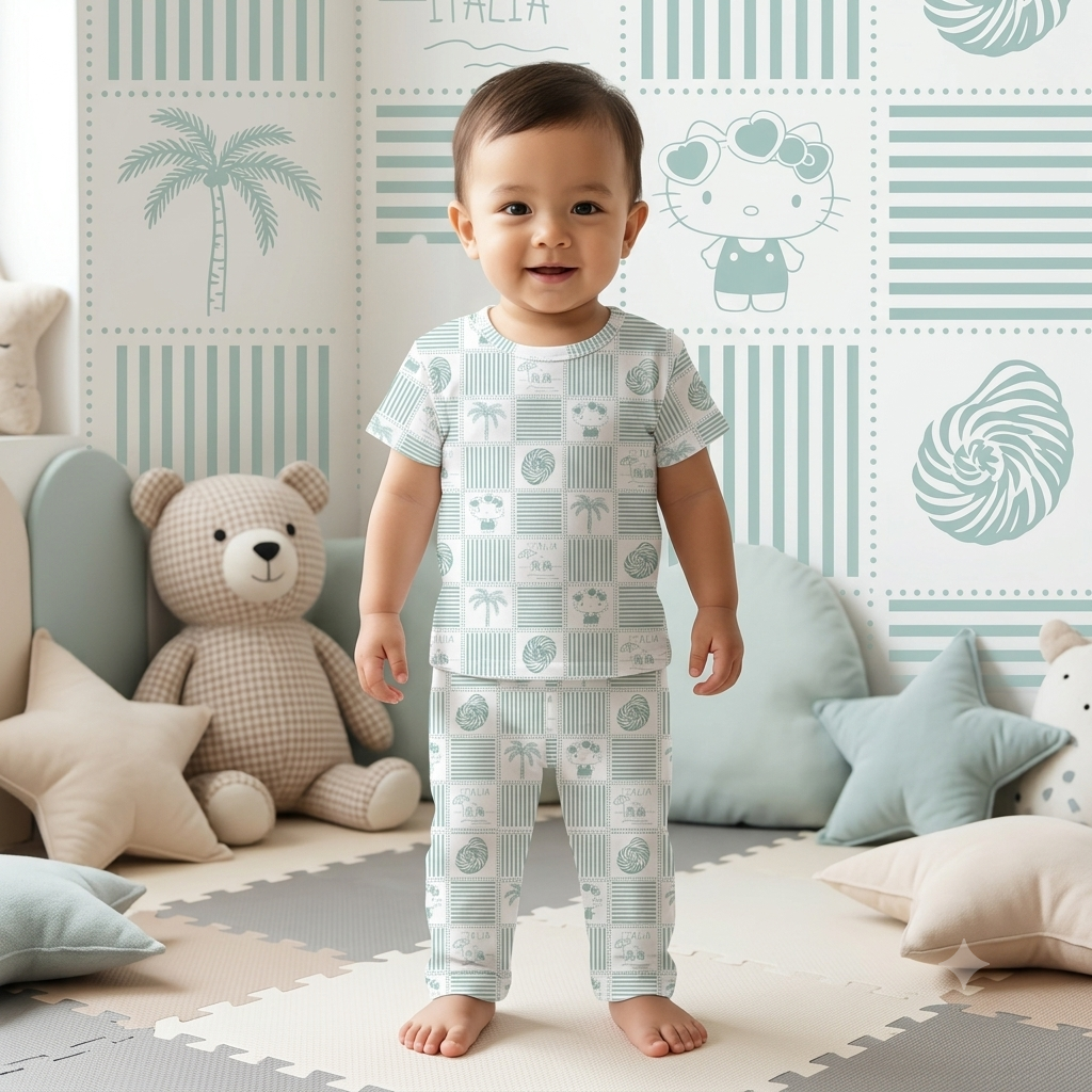 Tree & Multi Print Pant Set (4year to 5year)