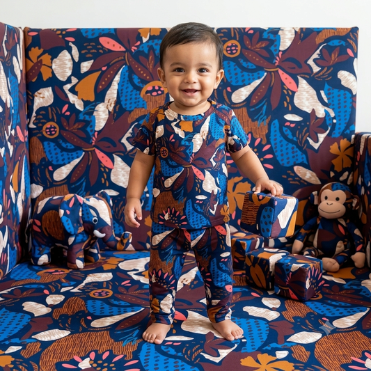 Multi Leaf Print Pant Set (2year to 3year)