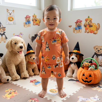 Cute Dog Print Shorts Set (2year to 3year)