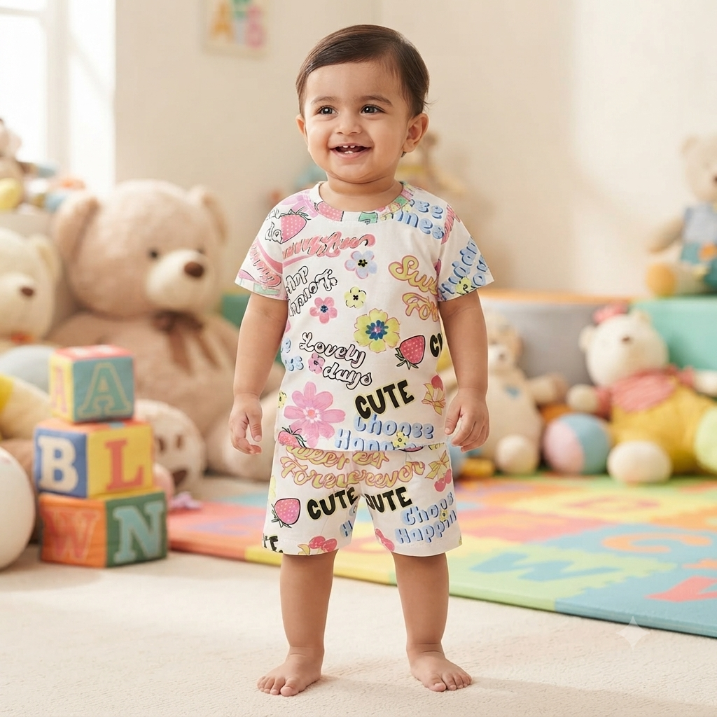Lovely Days Print Shorts Cordset (6month to 1year)