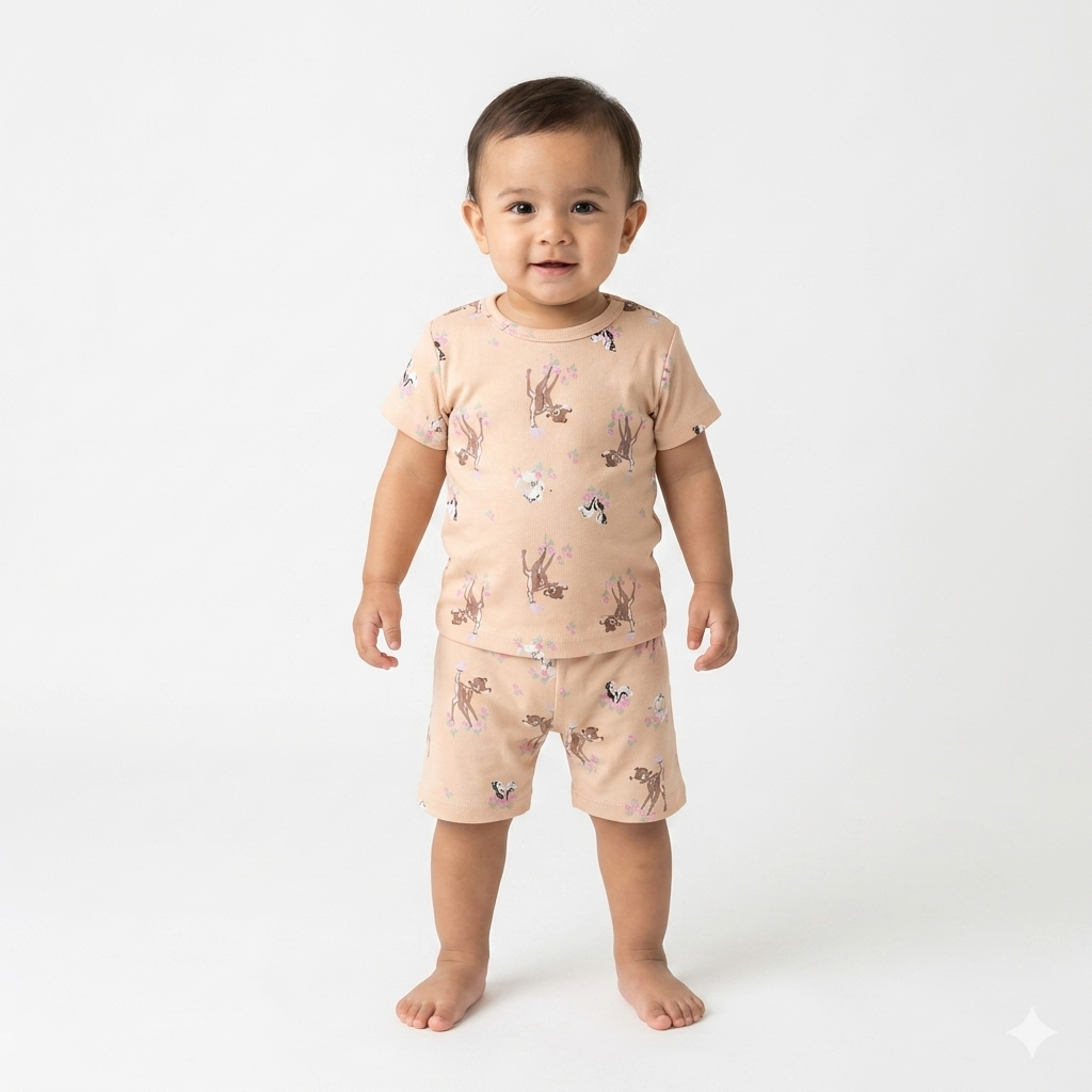 Deer Print Shorts Cordset (3year to 4year)