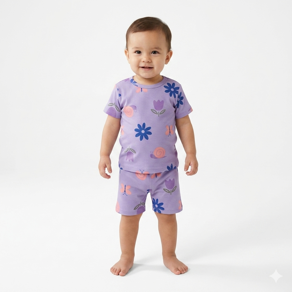 Flower Print Shorts Cordset (4year to 5year)