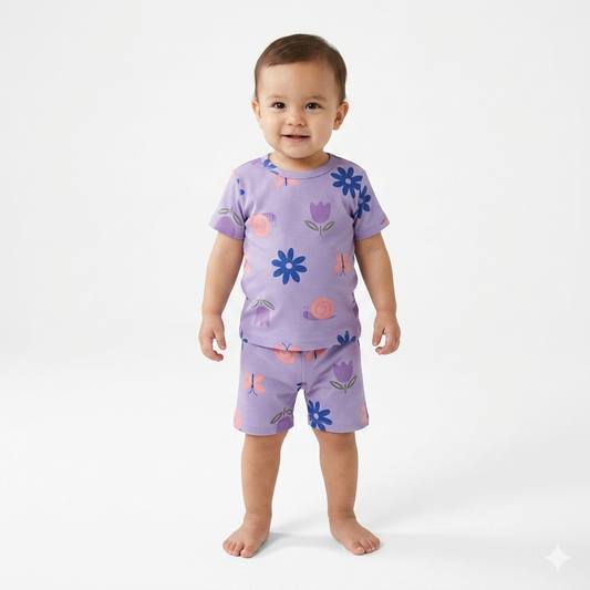 Flower Print Shorts Cordset (4year to 5year)