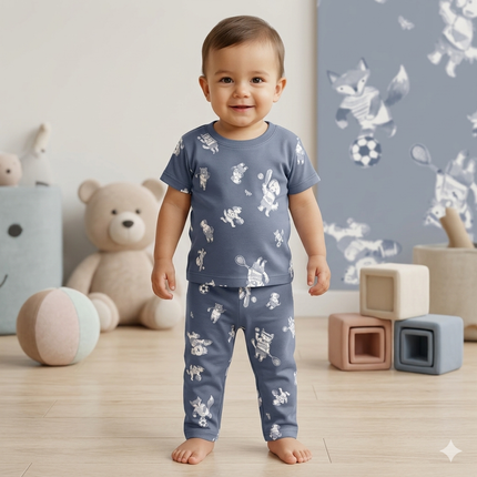 Dog Playing Print Pant Set (6month to 1year)