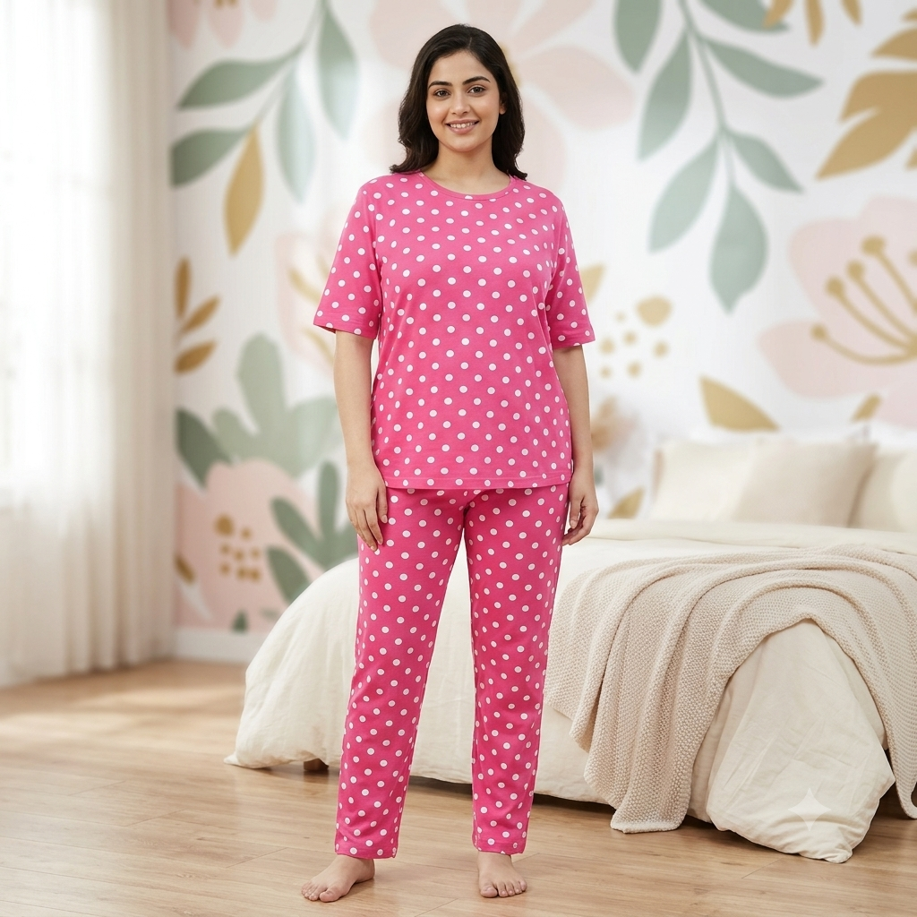 Rose with White Dotted Pyjamas (S)