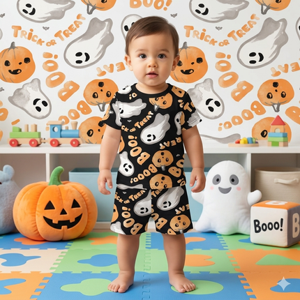 Mini Devil Print Shorts Set (2year to 3year)