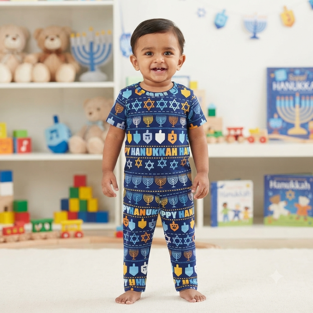 Hanukkah Themed Print Pant Set (6month to 1year)