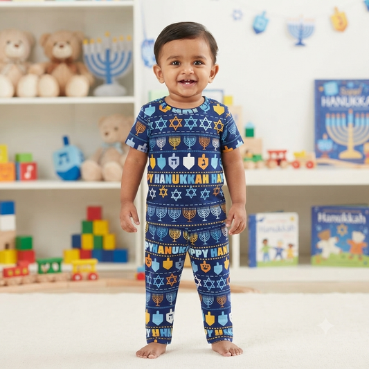 Hanukkah Themed Print Pant Set (6month to 1year)