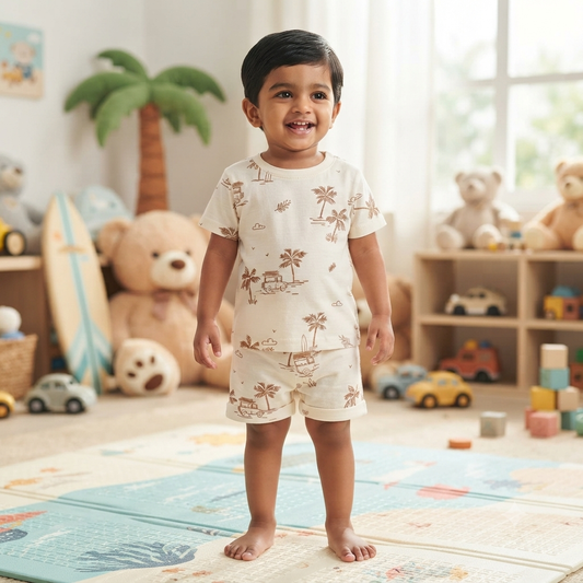 Jeep & Tree Print shorts set (6month to 1year)