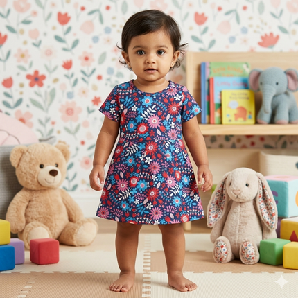 Multi Colour Print Frock (2year to 3year)
