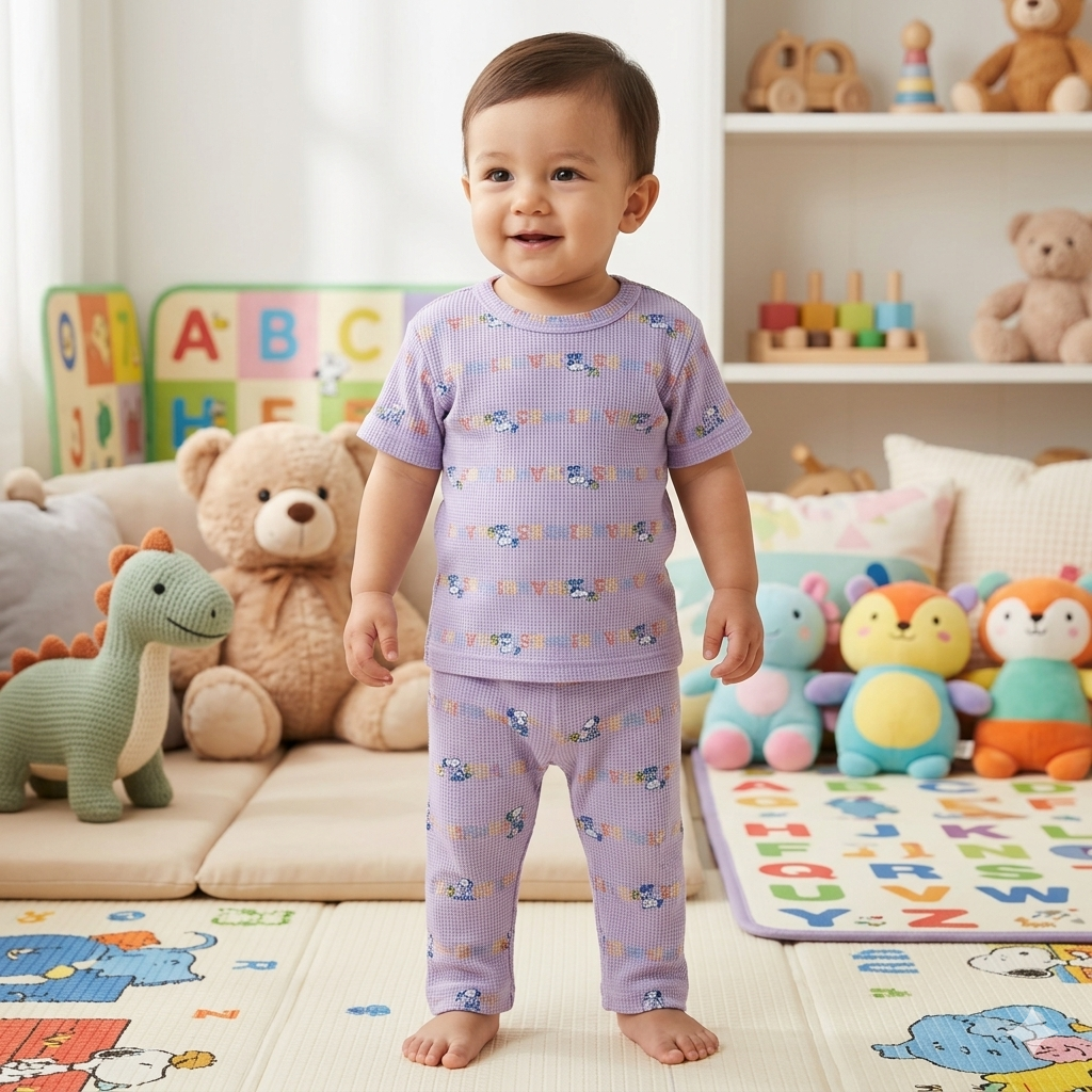Mini Dog Print Premium ribbed pant Cordset (1year to 2year)