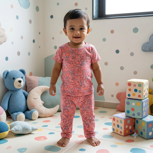 Pink Multi Dot Print Pant Set (3year to 4year)