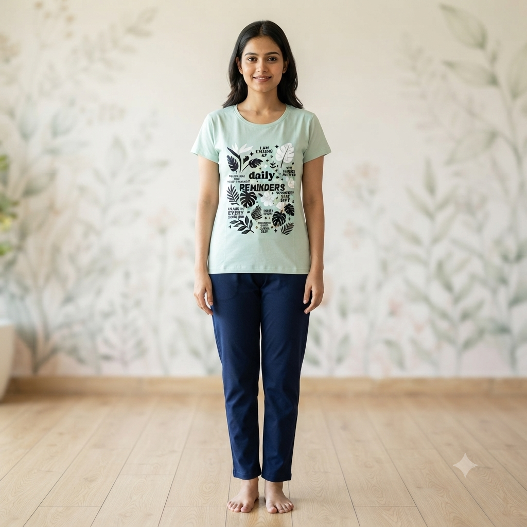 Daily Remainders Print Womens T-shirts (L)
