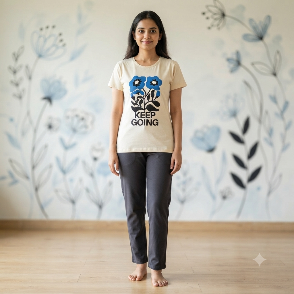 Keep Going Print Womens T-shirts (XL)