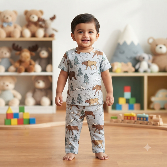 Woodland Animal Print Pant Set (6month to 1year)