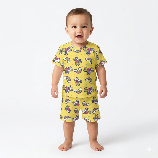Unicorn Print Shorts Cordset (4year to 5year)