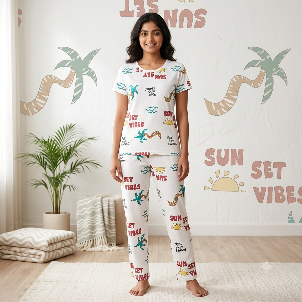 Sun Set Vibes Print Pyjamas (XXL)
