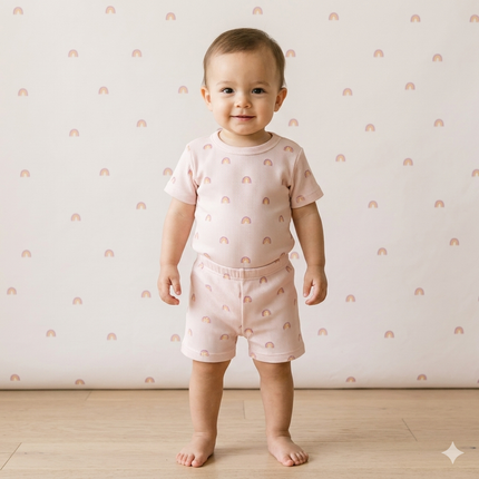 Unicorn Print Shorts Set (1year to 2year)