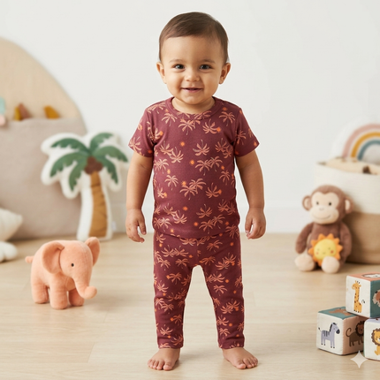Red Tree Print Pant Set (2year to 3year)