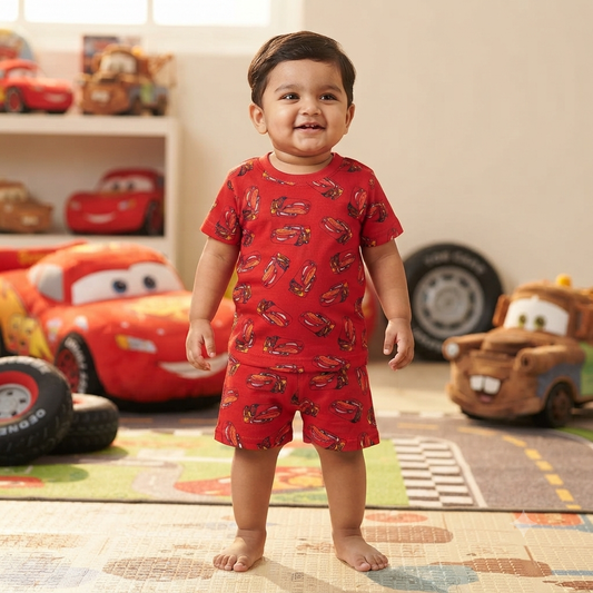 Red Cars Print shorts set (6month to 1year)