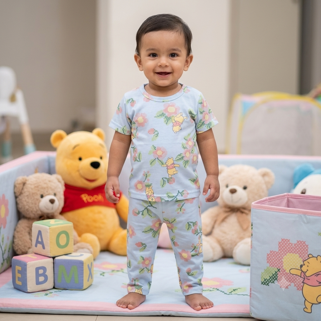 Teddy Print Pant Set (6month to 1year)