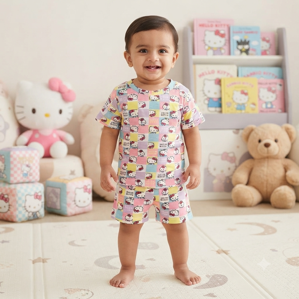 Hello Kitty Print Shorts Cordset (1year to 2year)