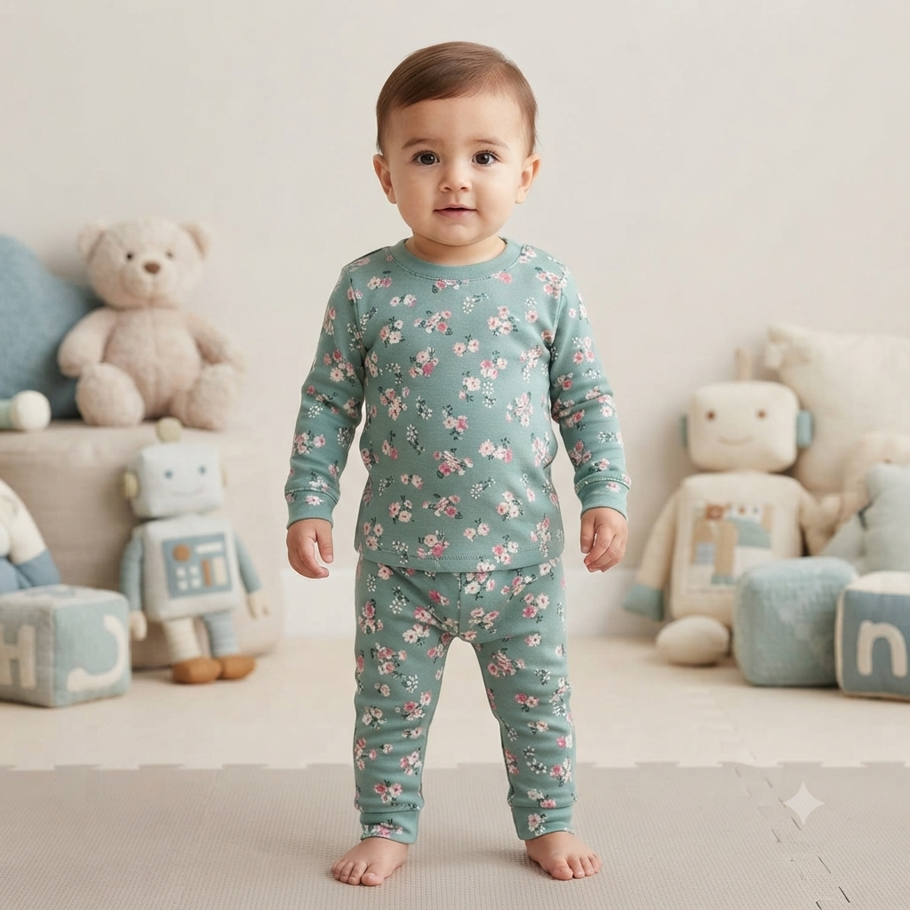 Multi Flower Full Sleeve Print Pant Set (4year to 5year)
