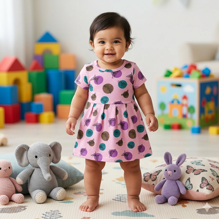 Pink Butterfly Print Frock (4year to 5year)