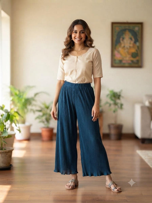 Peacock Green Palazzo Pant (Free Size)