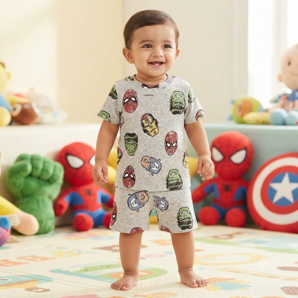 Avengers Print Shorts Cordset (2year to 3year)