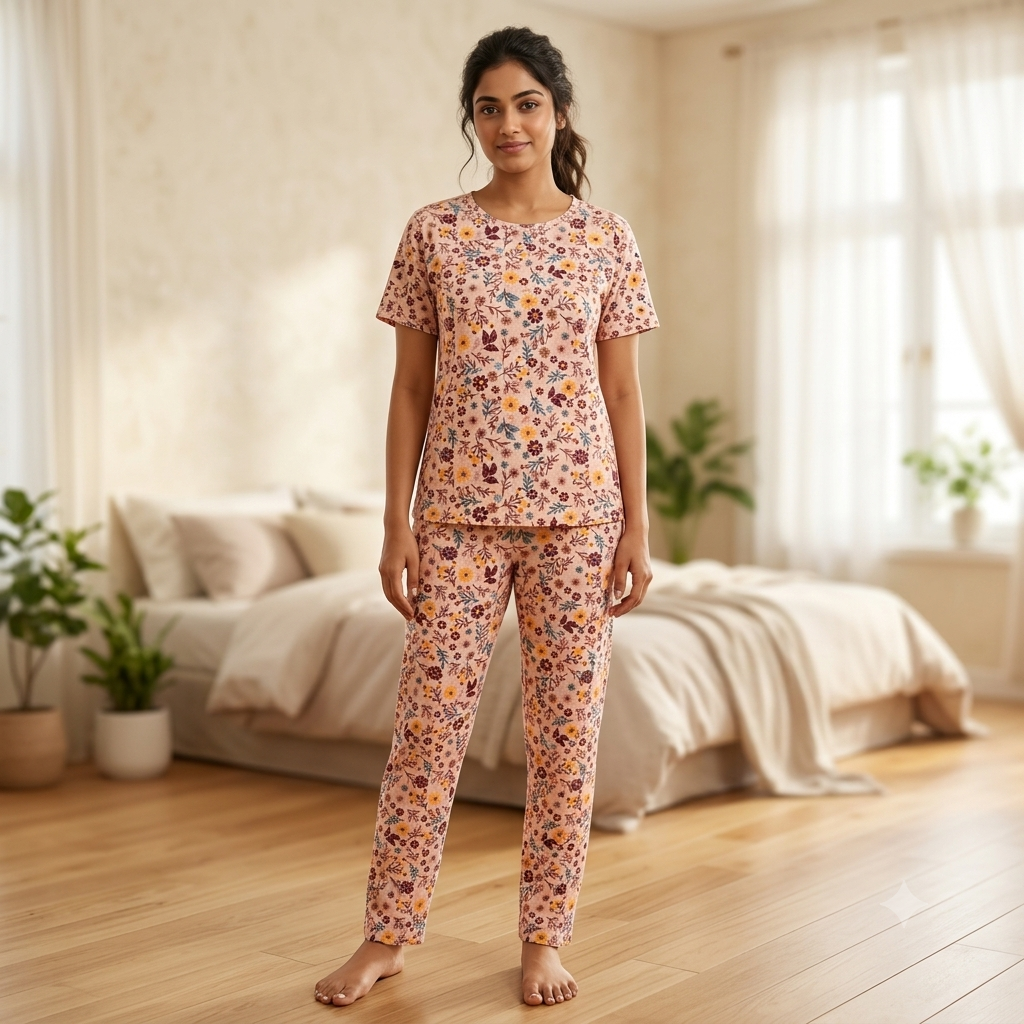 Unique Floral Print Pyjamas (S)