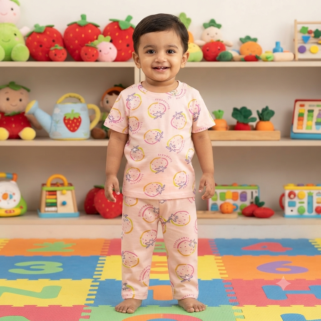 Strawberry Print Pant Cordset (1year to 2year)