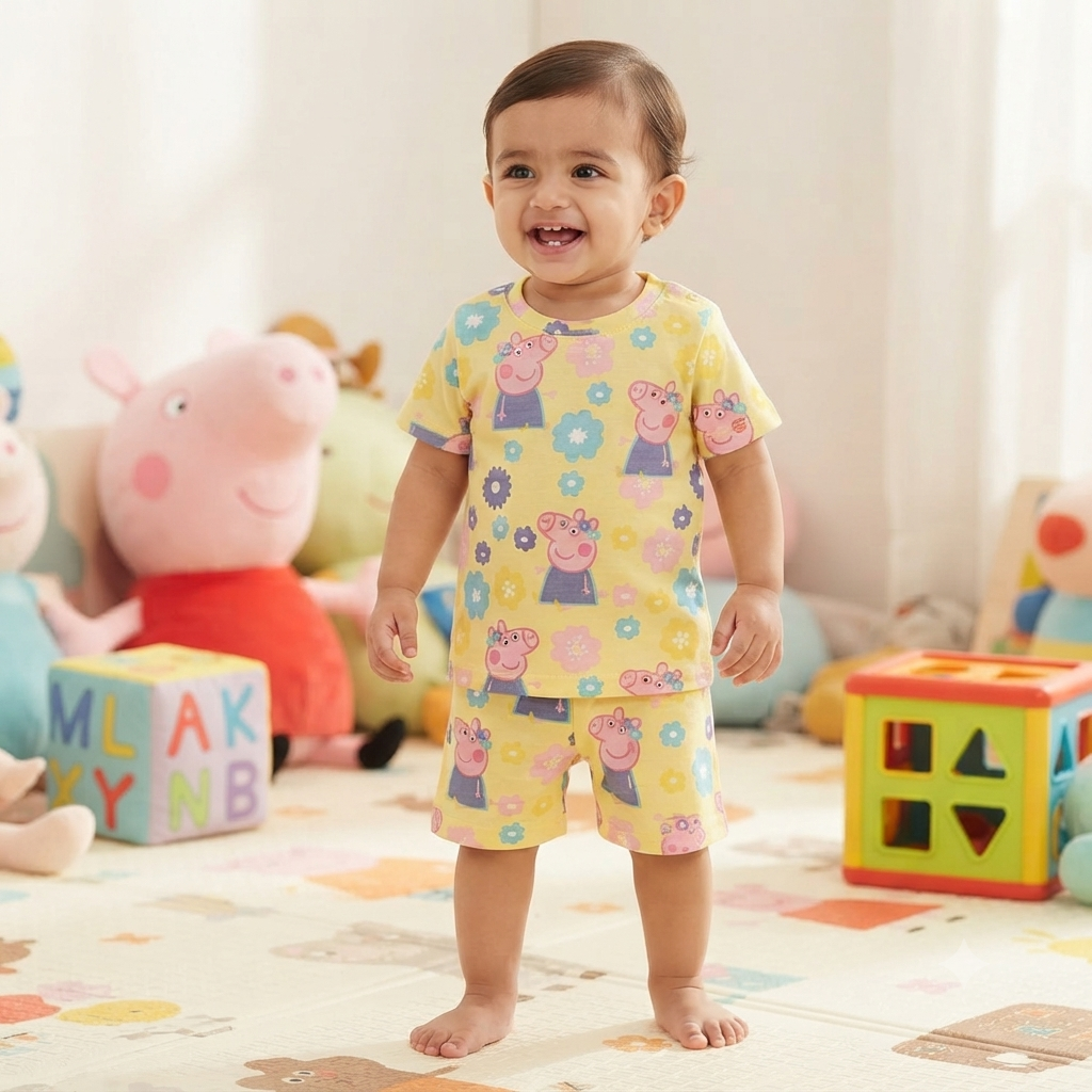 Peppa Pig Print Shorts Cordset (2year to 3year)