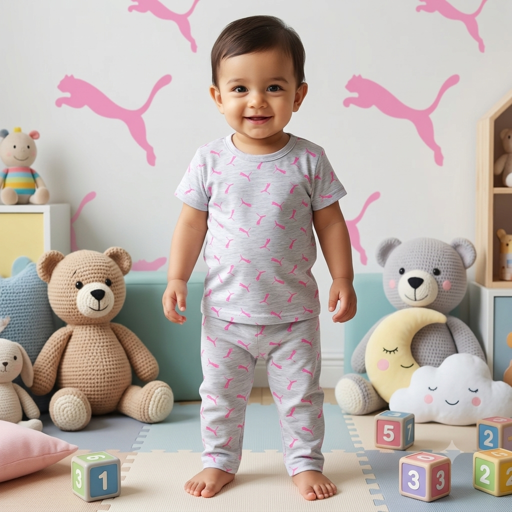 Pink Animal Print Pant Set (2year to 3year)