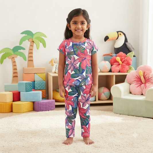 Daisy flower print Pant Set (2year to 3year) (Girls)