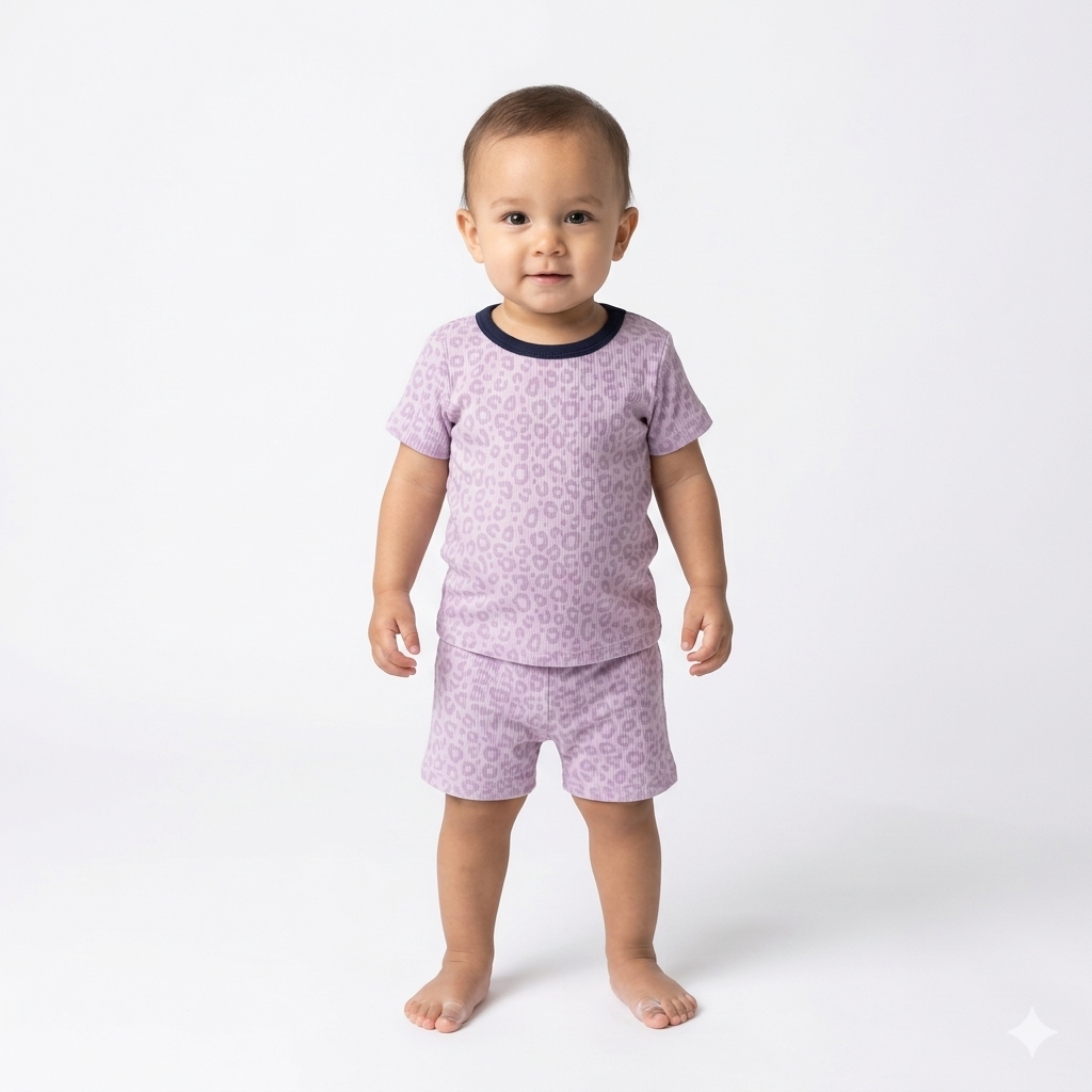 Cheetah Print shorts set (6month to 1year)
