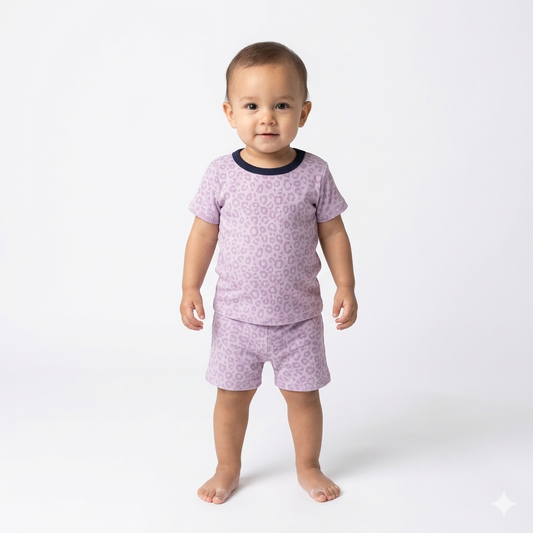 Cheetah Print shorts set (6month to 1year)