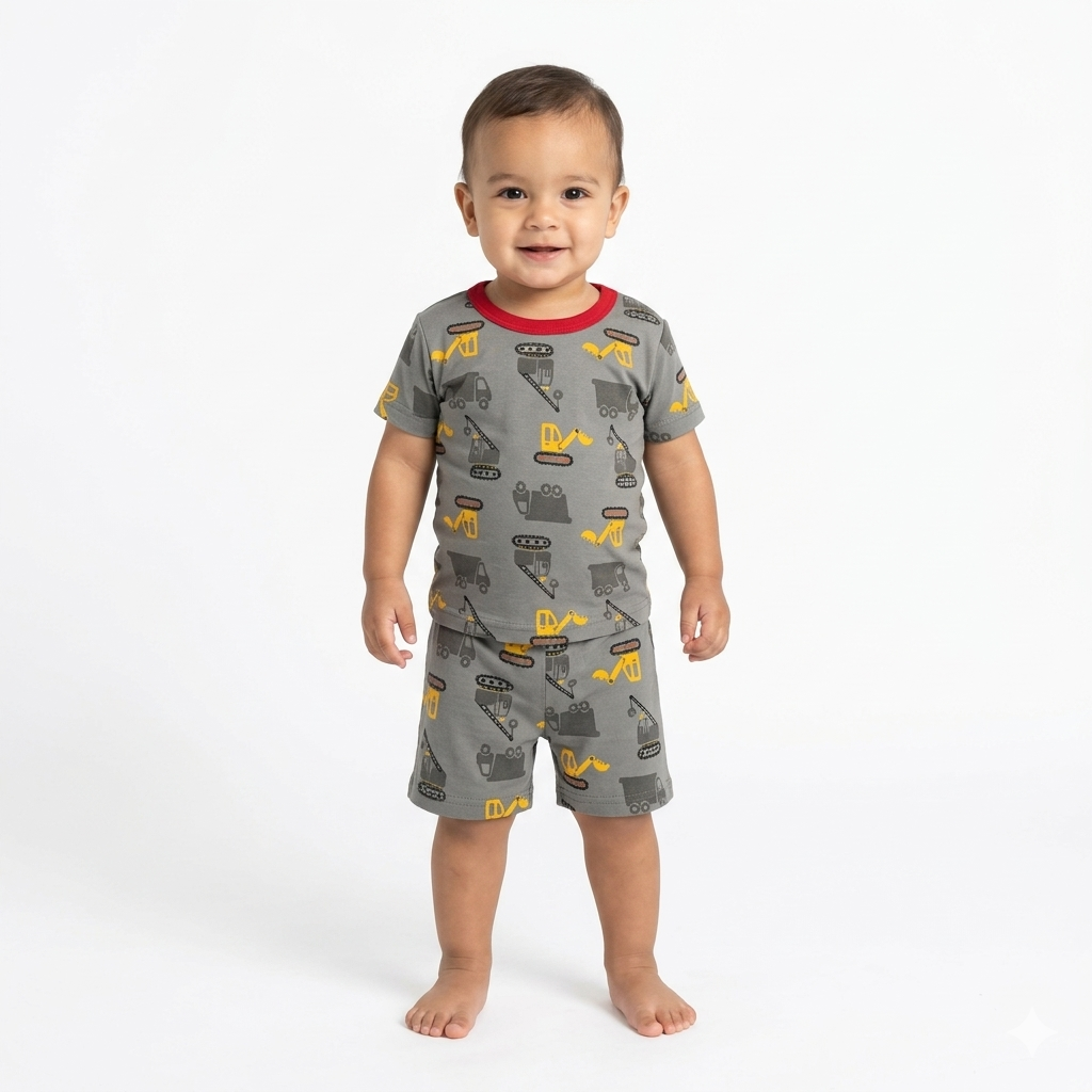 JCB Print shorts set (6month to 1year)
