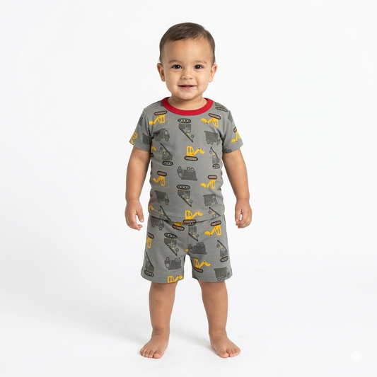 JCB Print shorts set (6month to 1year)