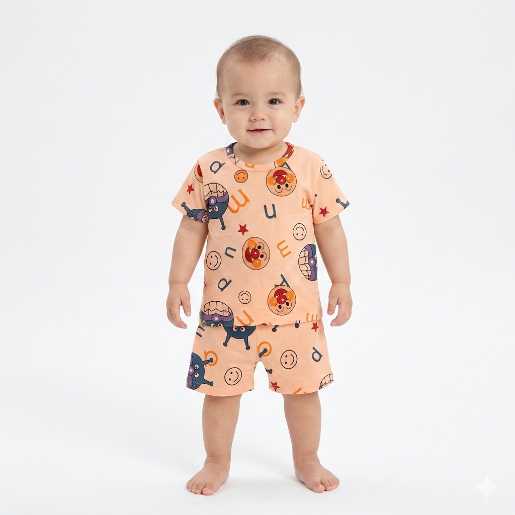 Alphabet & Cartoon Print shorts set (1year to 2year)