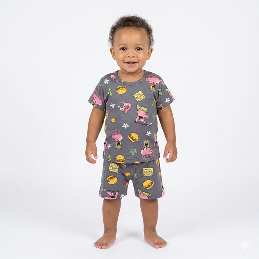 Cartoon Print shorts set (1year to 2year)