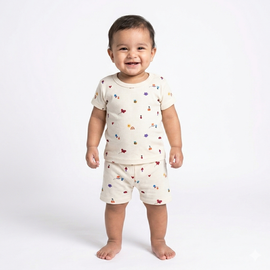 Multi Print shorts set (6month to 1year)