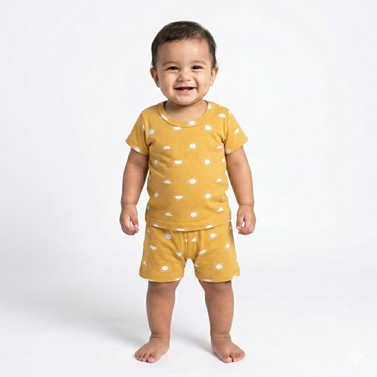 Sun Print shorts set (6month to 1year)