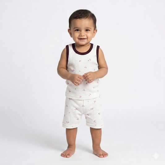 Cute Print sleeveless shorts Cordset (1year to 2year)