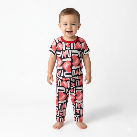 Love Print Pant Cordset (6month to 1year)