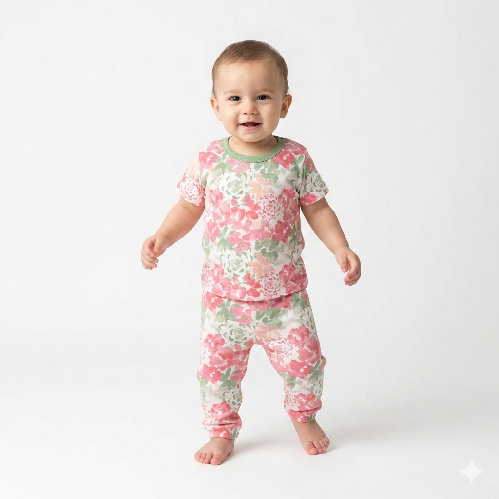 Flower Print Pant Cordset (6month to 1year)