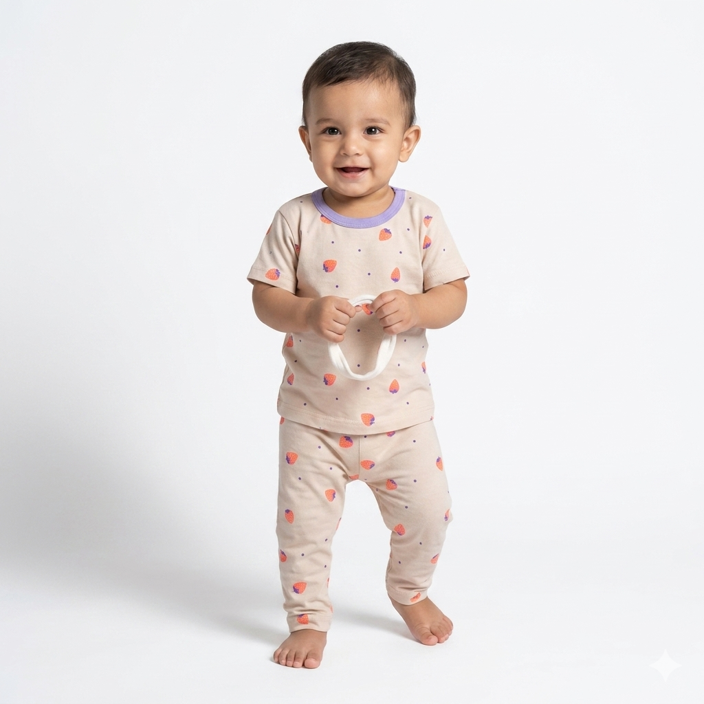 Strawberry Print Pant Cordset (2year to 3year)