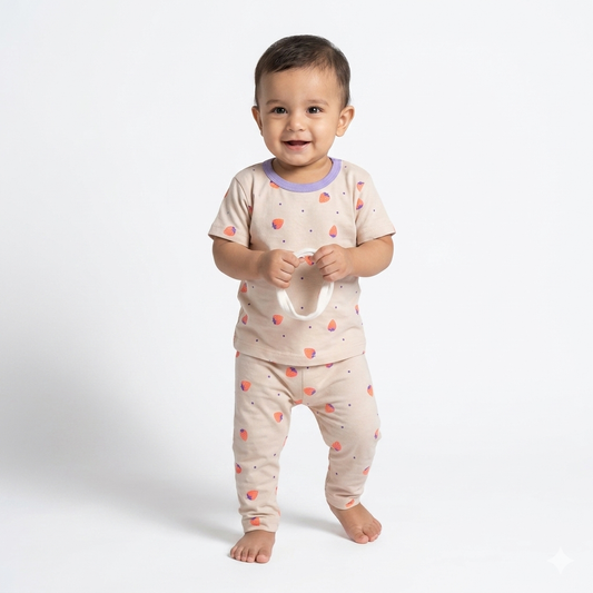 Strawberry Print Pant Cordset (2year to 3year)